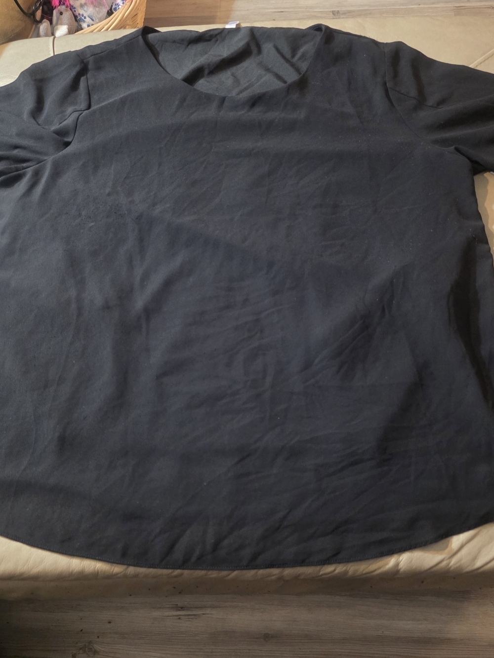 Neineiwu Flowy Black Chaffon Sheer Blouse With Under Slip 2XL - Picture 10 of 12